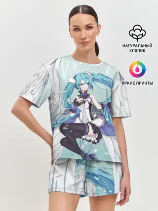 Женская пижама с шортами / Хацуне Мику с крыльями