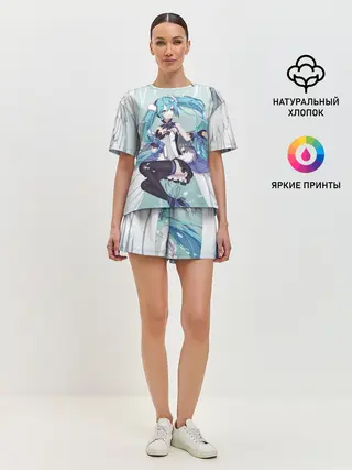 Женская пижама с шортами / Хацуне Мику с крыльями