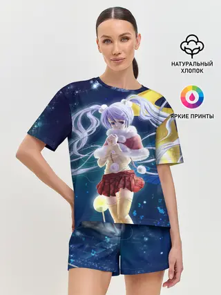 Женская пижама с шортами / Зайчик и Хацуне Мику