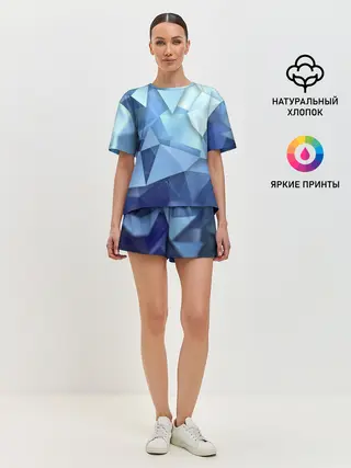 Женская пижама с шортами / абстракция