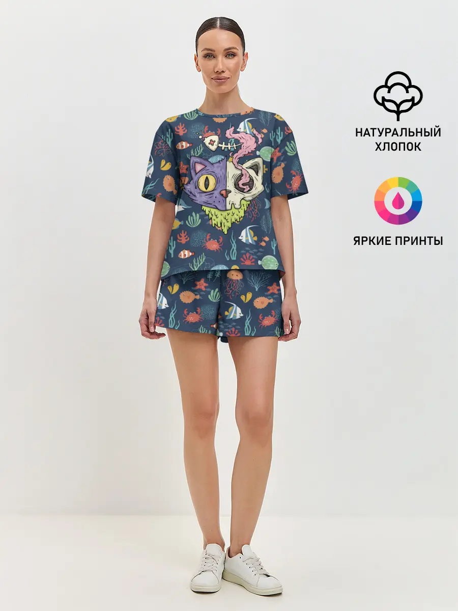 Женская пижама с шортами / Завтрак