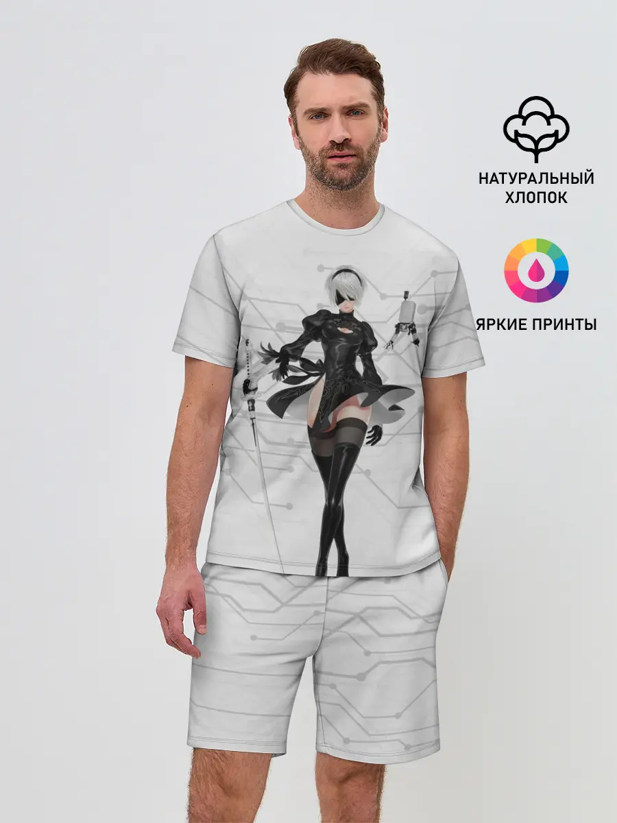 Мужской костюм с шортами / NieR Automata 1