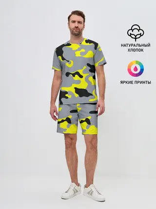 Мужской костюм с шортами / Yellow camouflage