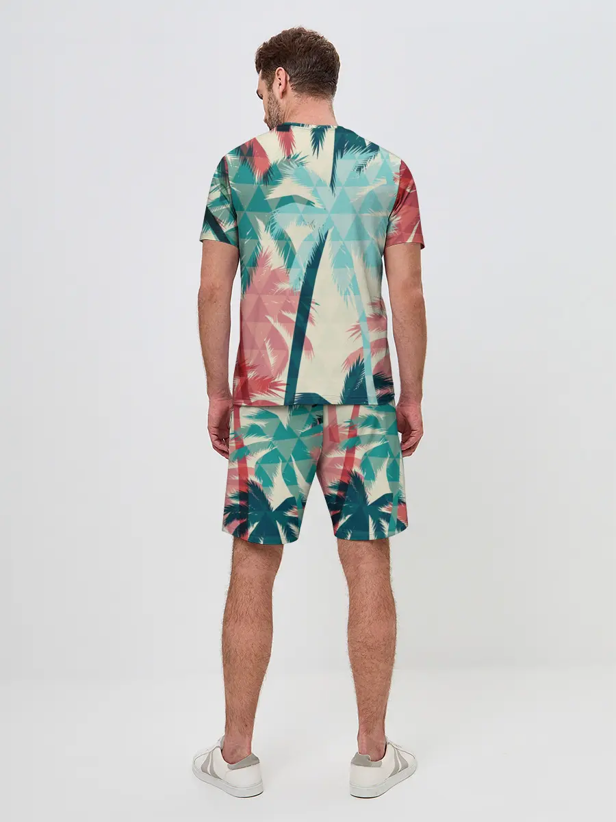 Мужской костюм с шортами / Абстракция Пальмы Текстура