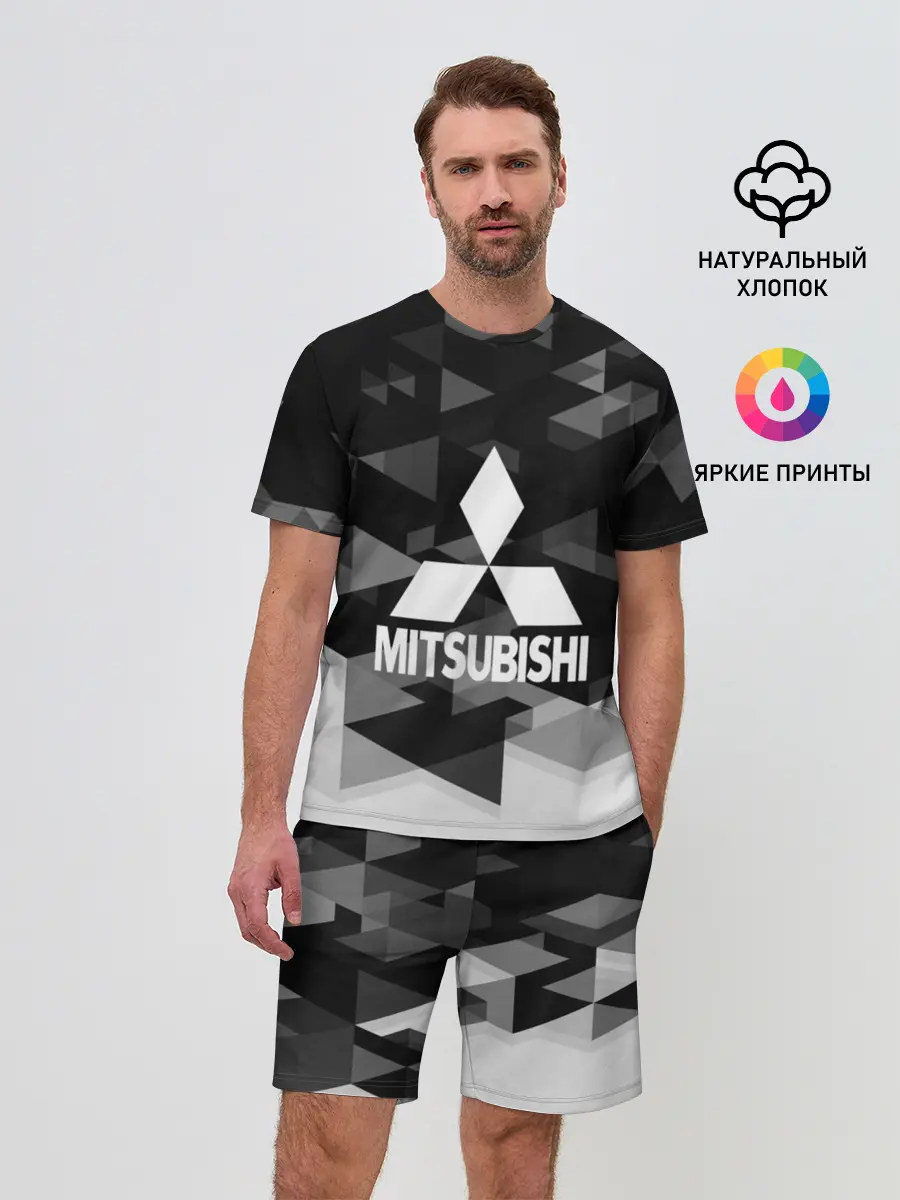 Мужской костюм с шортами / Mitsubishi sport geometry