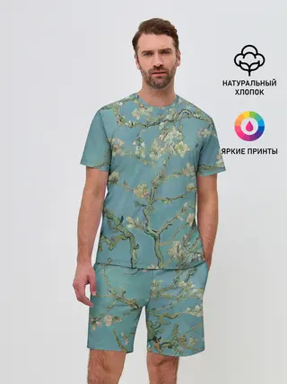 Мужской костюм с шортами / Ван Гог Цветущие ветки миндаля