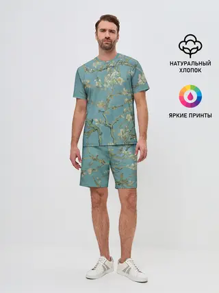 Мужской костюм с шортами / Ван Гог Цветущие ветки миндаля