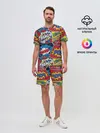Мужской костюм с шортами / Pop art pattern