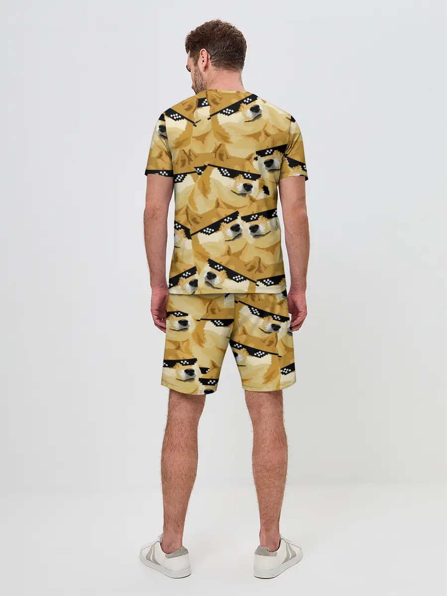 Мужской костюм с шортами / Doge мем в deal with it очках