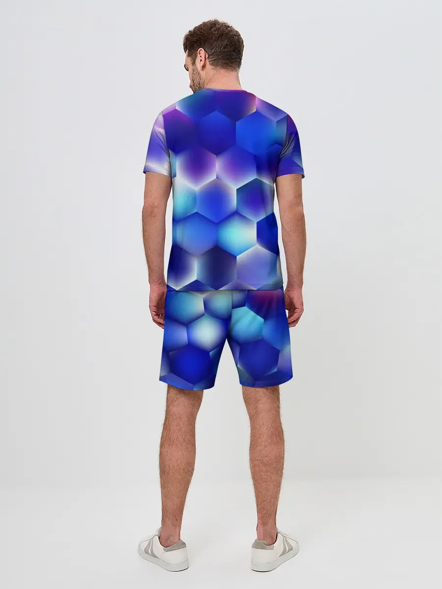 Мужской костюм с шортами / Синяя чешуя змеи