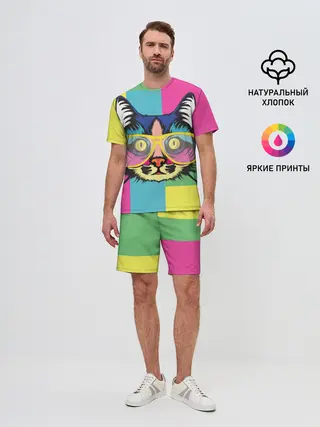 Мужской костюм с шортами / Яркий Кот