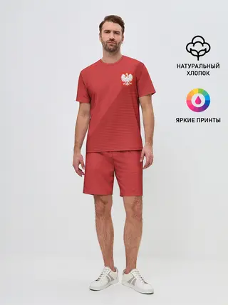 Мужской костюм с шортами / Польша форма гостевая 2018