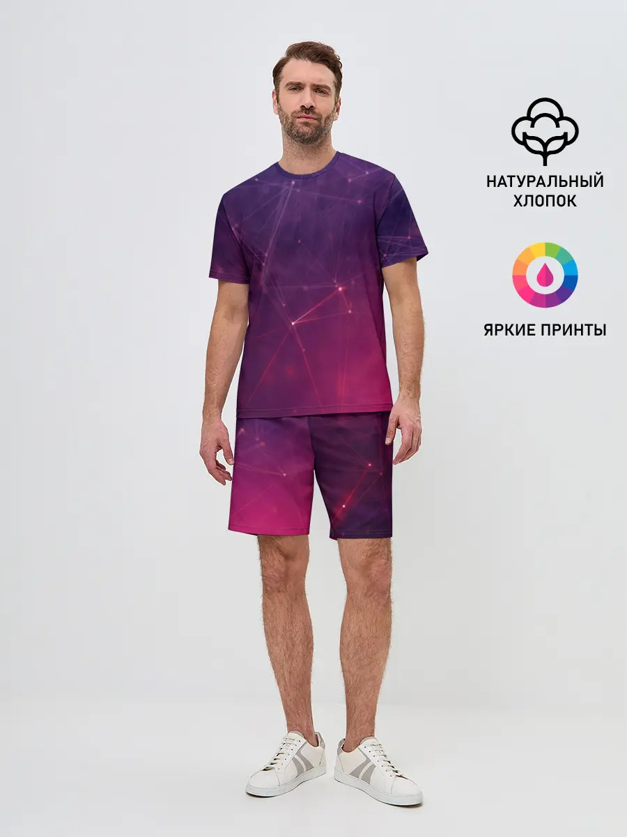 Мужской костюм с шортами / Космическая текстура
