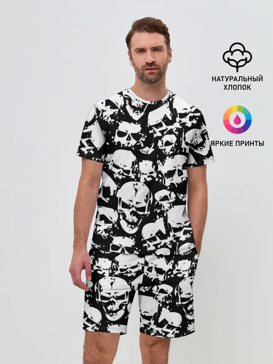 Мужской костюм с шортами / черепа