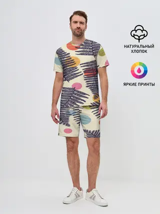 Мужской костюм с шортами / Тропики паттерн