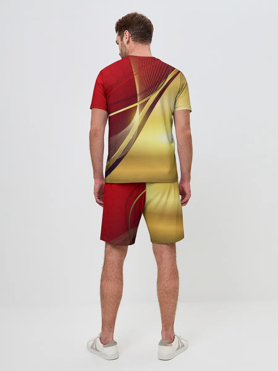 Мужской костюм с шортами / RUSSIA SPORT: Red and Gold.