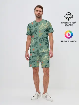Мужской костюм с шортами / Велосипед Текстура