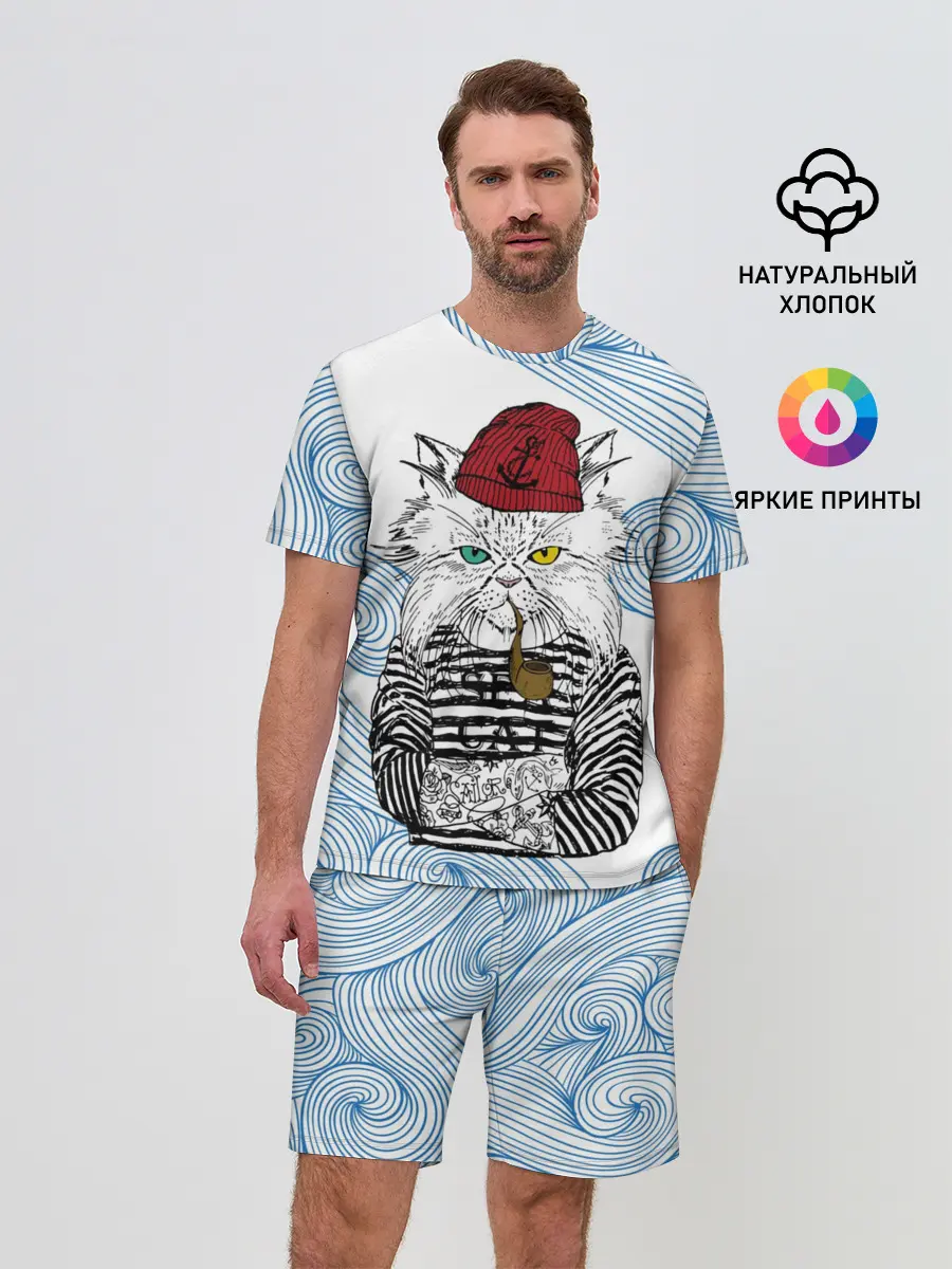 Мужской костюм с шортами / Кот Моряк