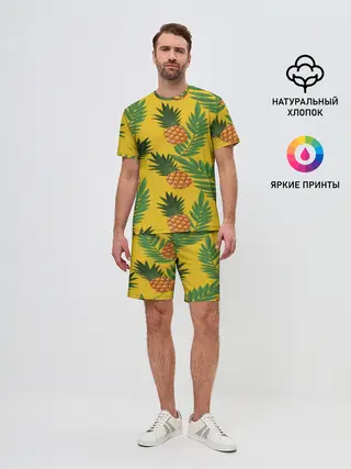 Мужской костюм с шортами / Ананасы