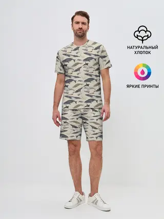 Мужской костюм с шортами / Whales pattern