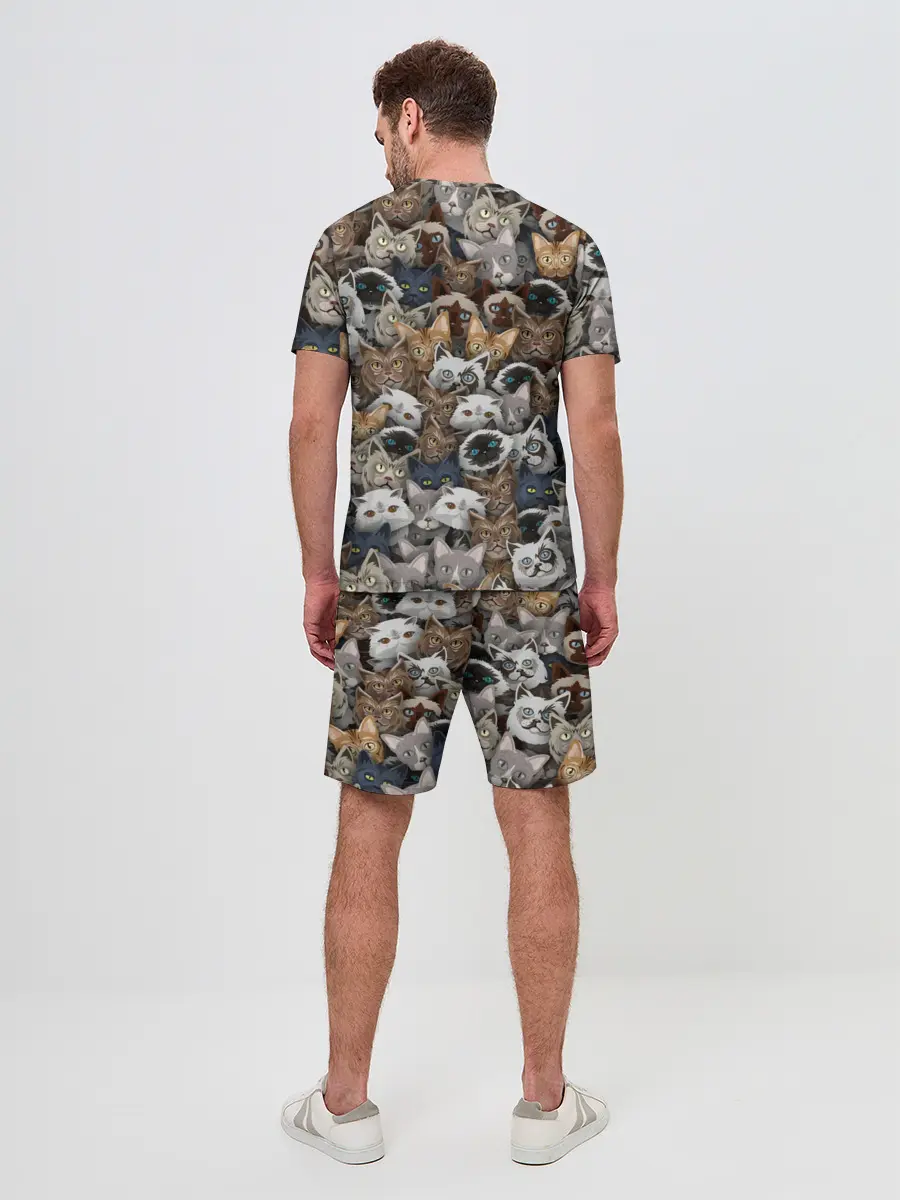 Мужской костюм с шортами / Коты разных пород