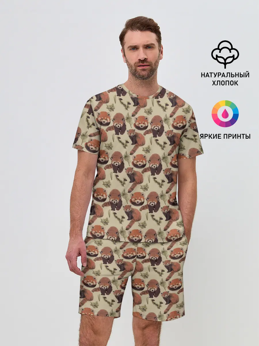 Мужской костюм с шортами / Red panda