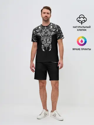 Мужской костюм с шортами / Узор в стиле маори / полинезия