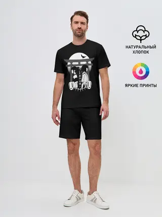 Мужской костюм с шортами / Хаку и Тихиро, спина к спине