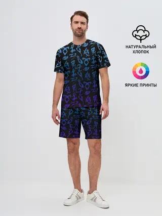 Мужской костюм с шортами / Blue runes