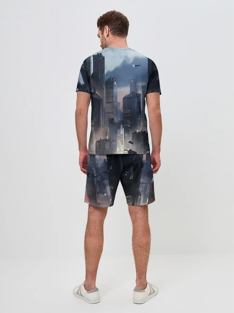 Мужской костюм с шортами / Cyberpunk 2077 city