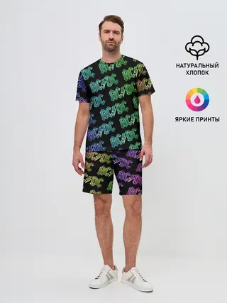 Мужской костюм с шортами / AC DC. Паттерн Градиент