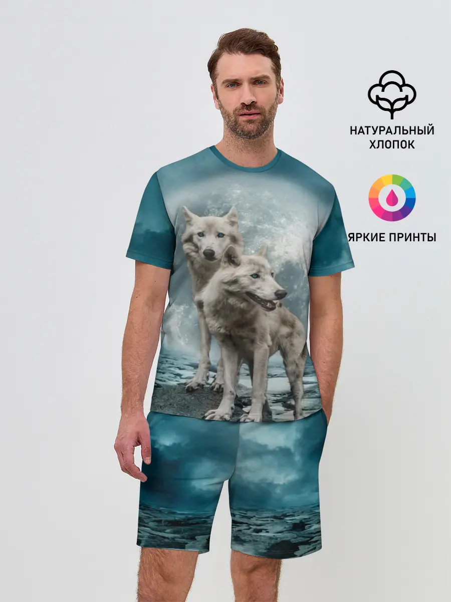 Мужской костюм с шортами / Волки