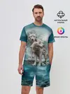 Мужской костюм с шортами / Волки