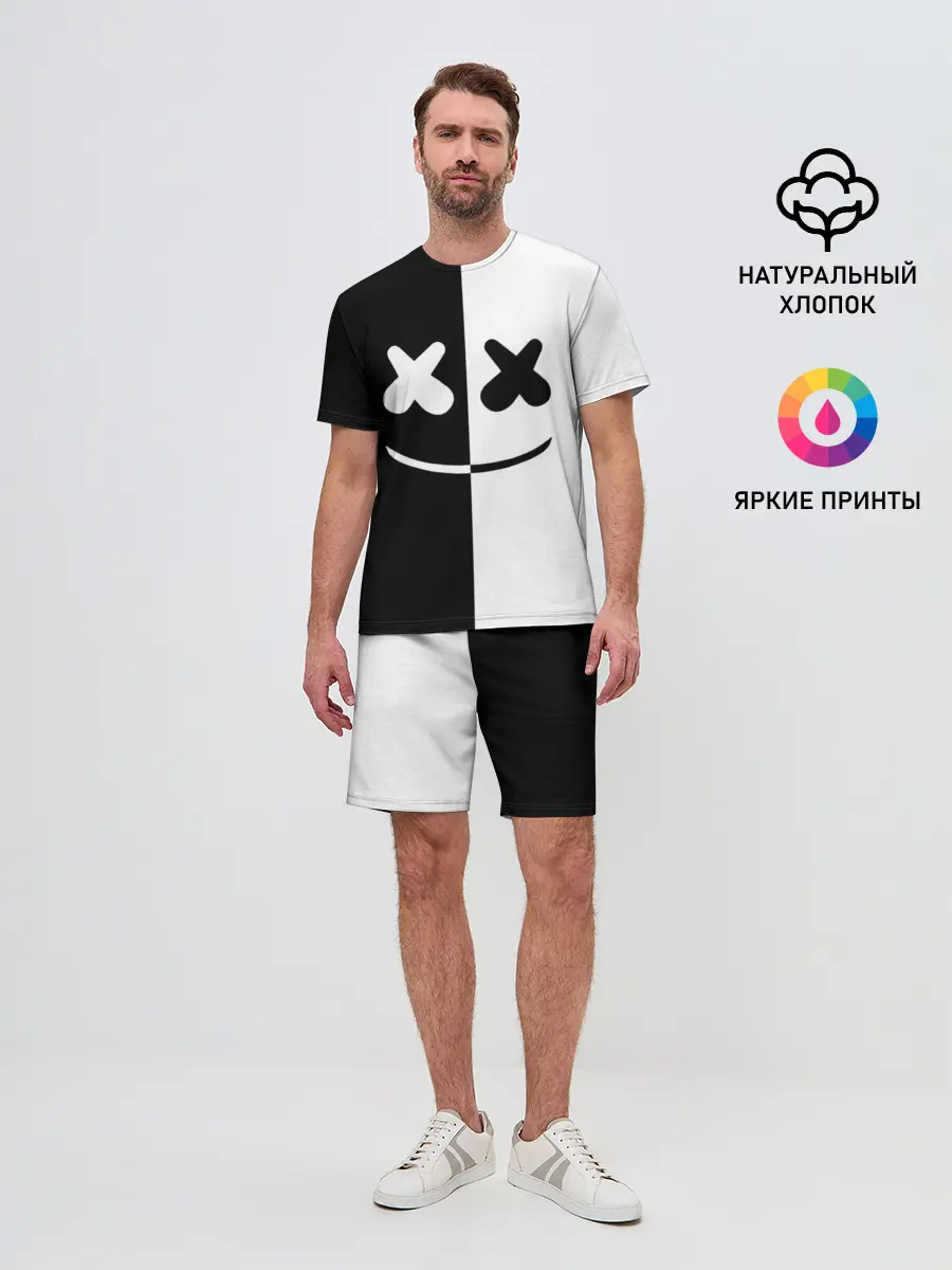 Мужской костюм с шортами / MARSHMELLO BLACK & WHITE