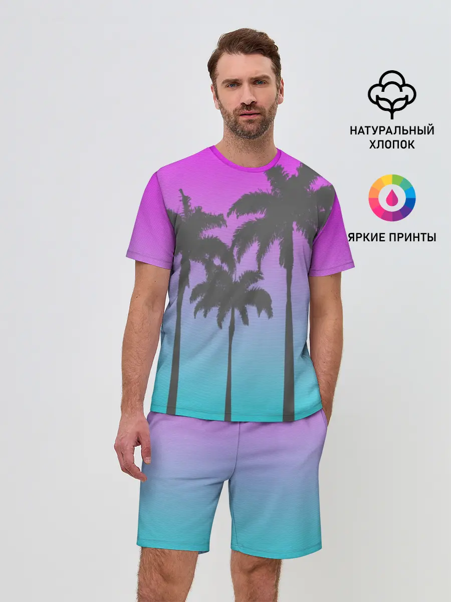 Мужской костюм с шортами / Пальмы 80s