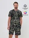 Мужской костюм с шортами / Камуфляж с кабаном
