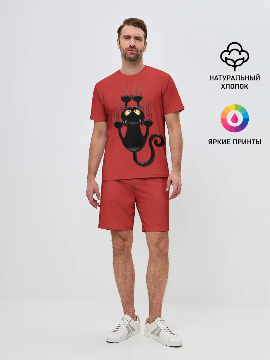 Мужской костюм с шортами / Черный Кот