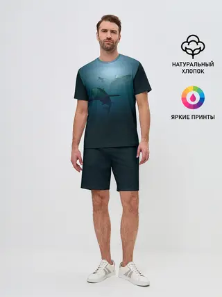 Мужской костюм с шортами / Акулы