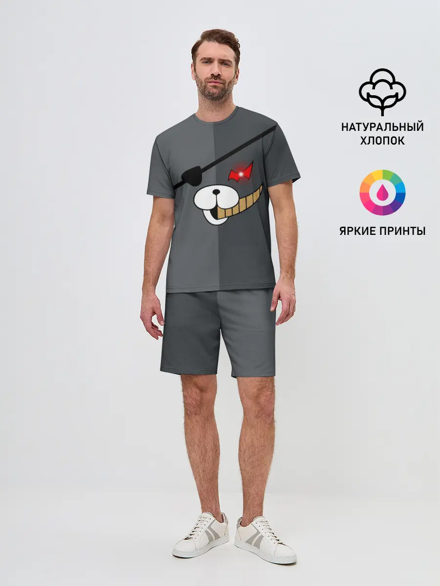 Мужской костюм с шортами / KUROKUMA на сером