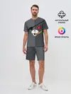 Мужской костюм с шортами / KUROKUMA на сером