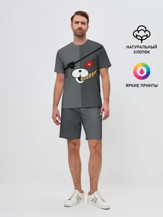 Мужской костюм с шортами / KUROKUMA на сером