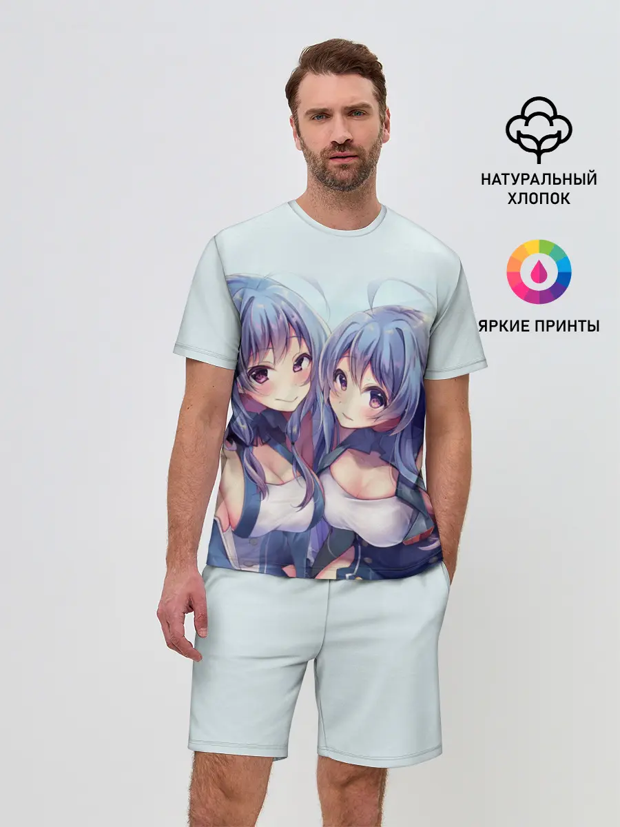 Мужской костюм с шортами / Аниме девочки-двойняшки