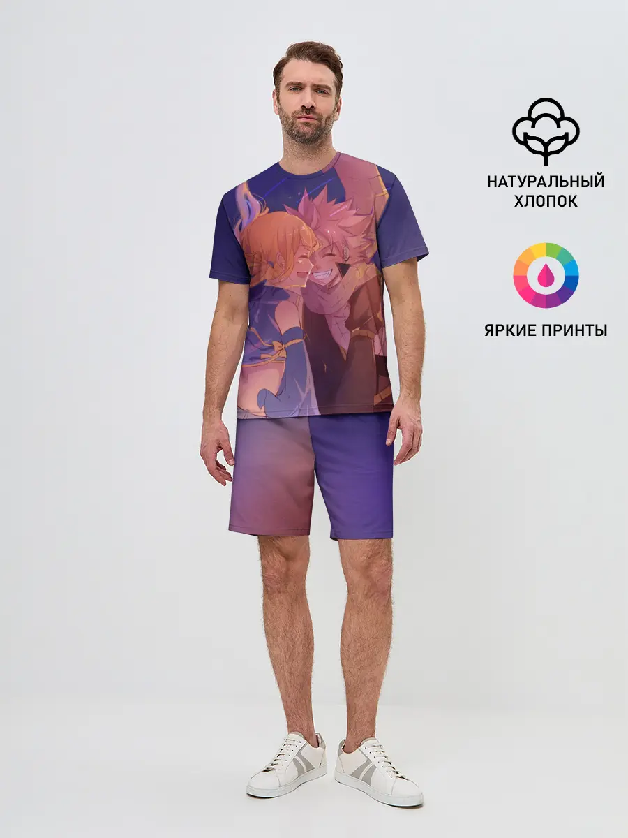 Мужской костюм с шортами / Люси Хартфилия и Нацу Драгнил