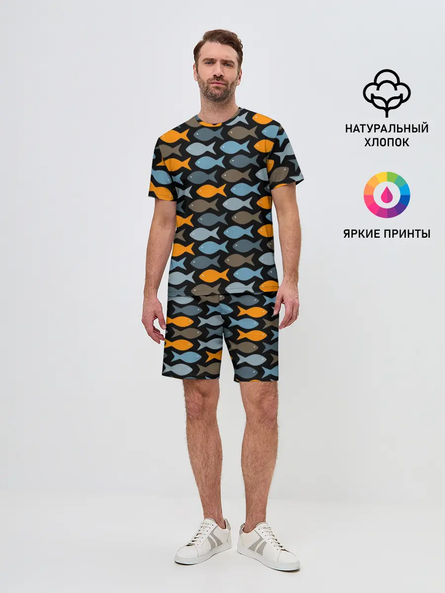 Мужской костюм с шортами / Рыбки