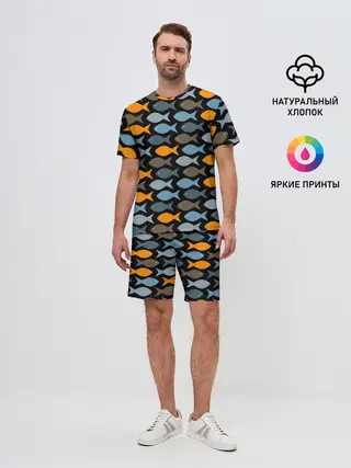 Мужской костюм с шортами / Рыбки