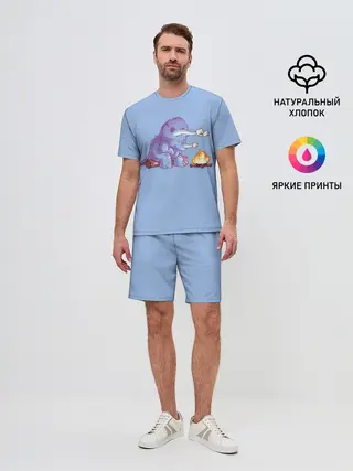 Мужской костюм с шортами / Трицератопс у Костра