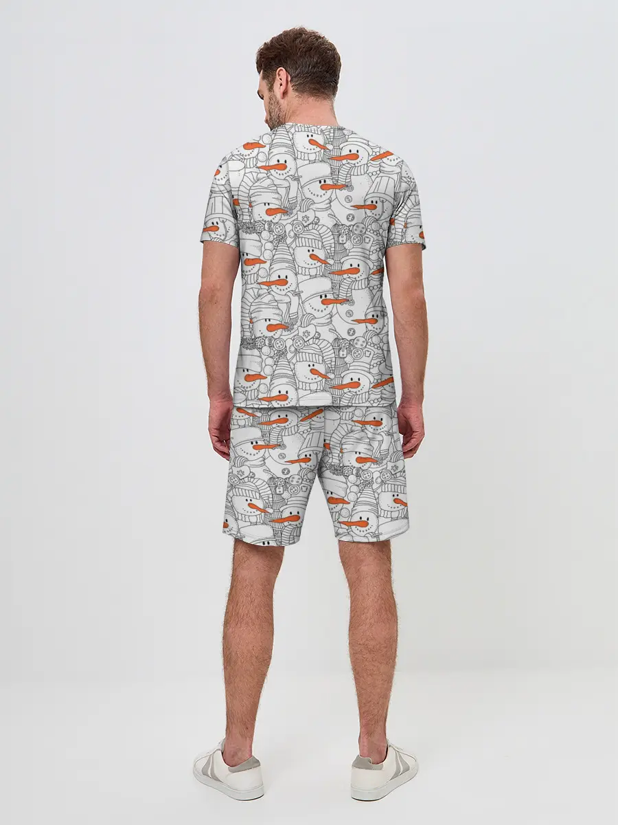 Мужской костюм с шортами / Снеговики