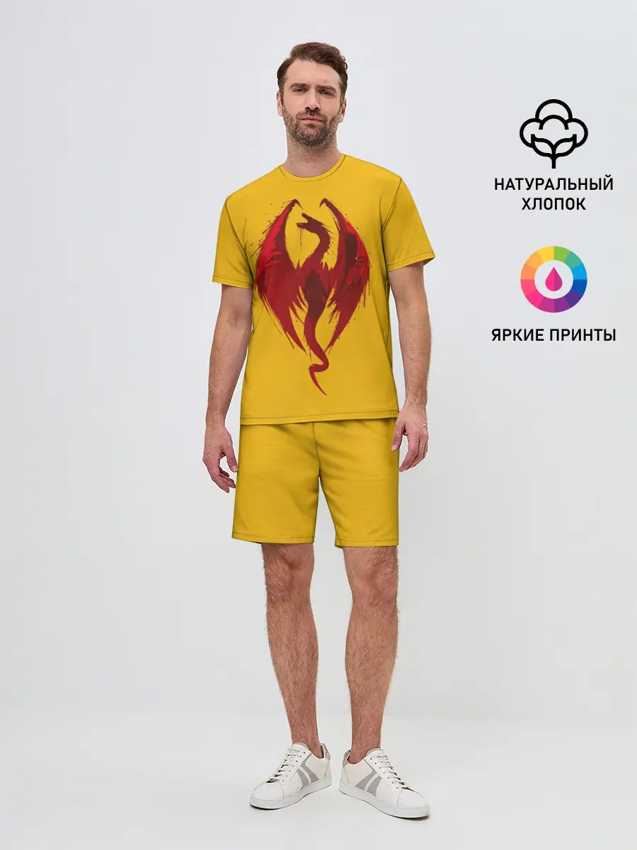 Мужской костюм с шортами / Красный Дракон