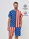 Мужской костюм с шортами / Американский Флаг