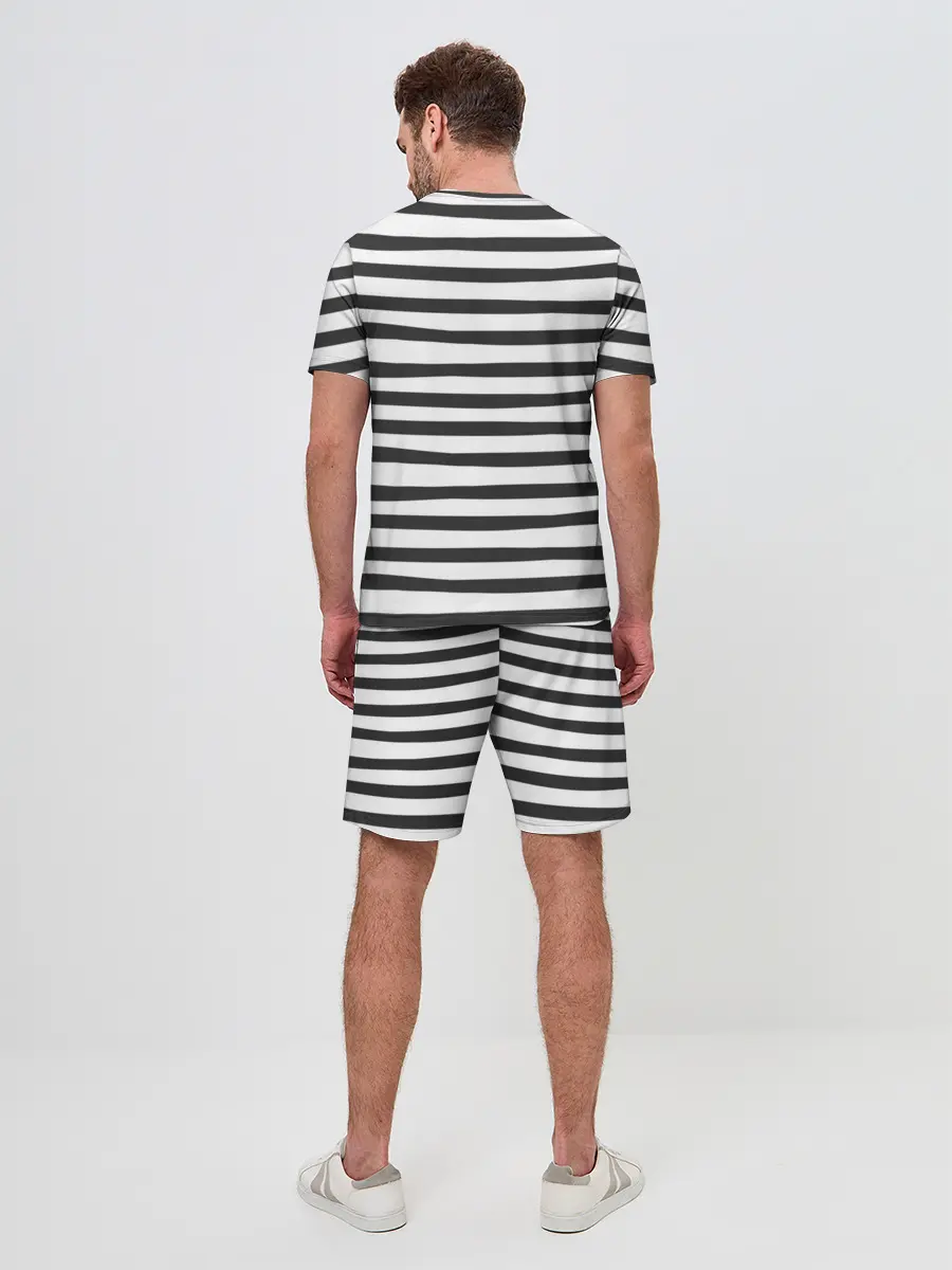 Мужской костюм с шортами / Сердце в полоску